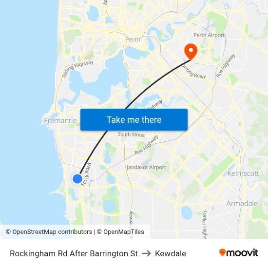 Rockingham Rd After Barrington St to Kewdale map