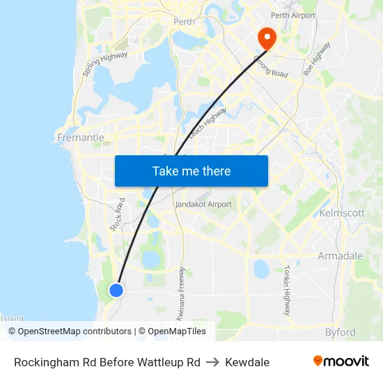 Rockingham Rd Before Wattleup Rd to Kewdale map