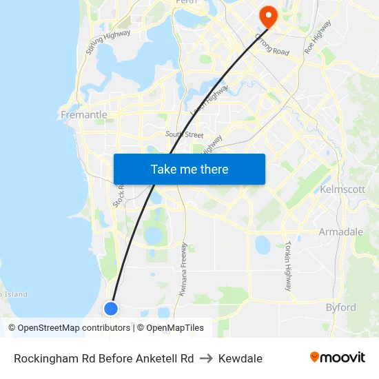 Rockingham Rd Before Anketell Rd to Kewdale map
