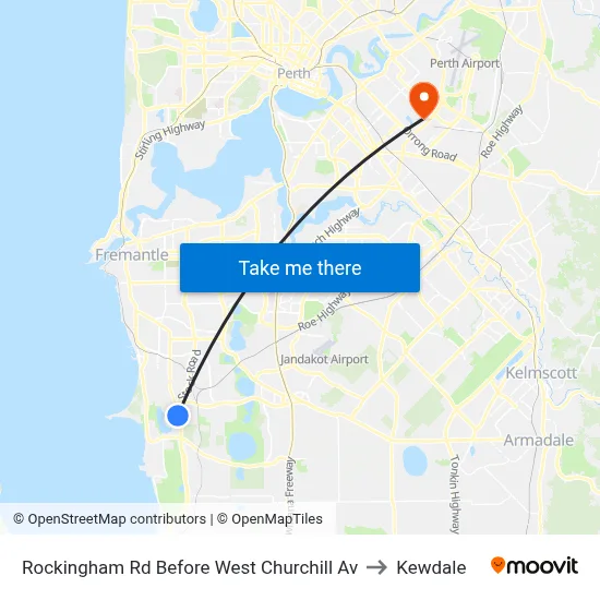 Rockingham Rd Before West Churchill Av to Kewdale map