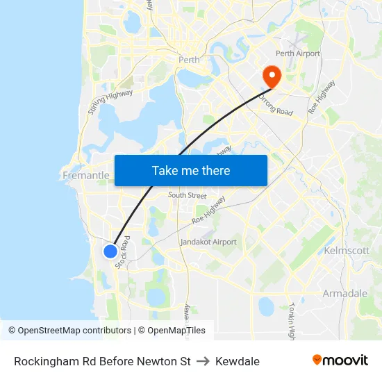 Rockingham Rd Before Newton St to Kewdale map