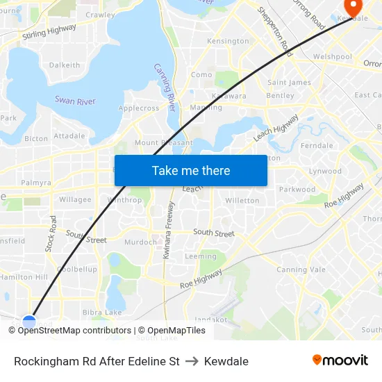 Rockingham Rd After Edeline St to Kewdale map