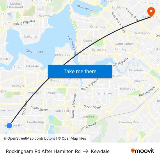 Rockingham Rd After Hamilton Rd to Kewdale map