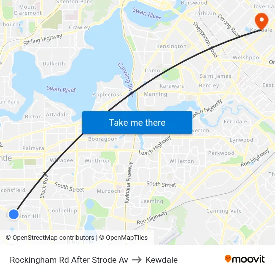 Rockingham Rd After Strode Av to Kewdale map