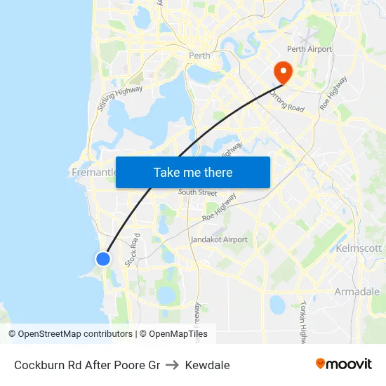 Cockburn Rd After Poore Gr to Kewdale map