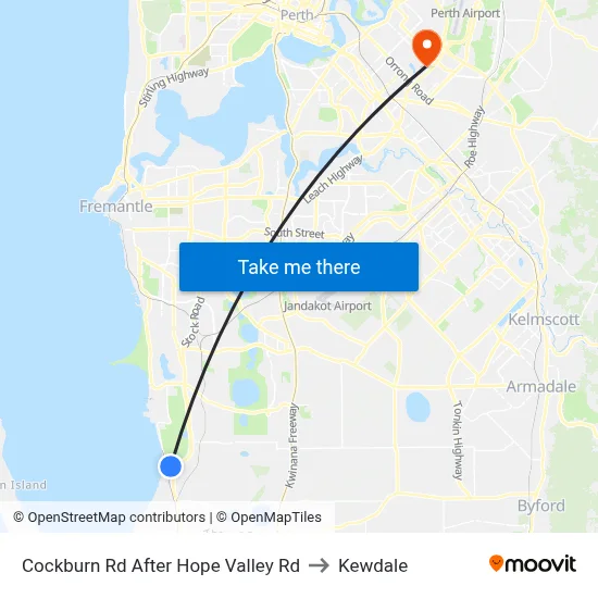 Cockburn Rd After Hope Valley Rd to Kewdale map