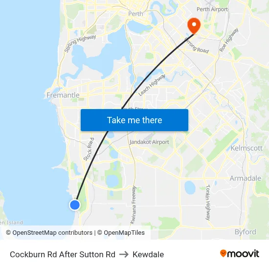 Cockburn Rd After Sutton Rd to Kewdale map