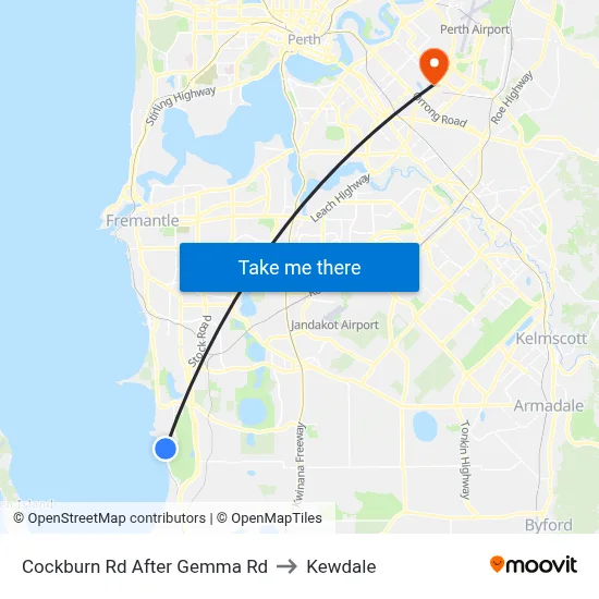 Cockburn Rd After Gemma Rd to Kewdale map