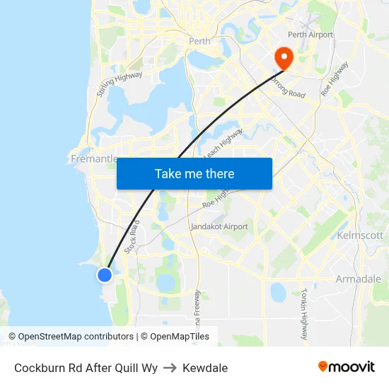 Cockburn Rd After Quill Wy to Kewdale map