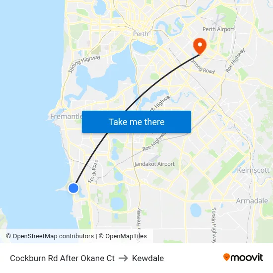 Cockburn Rd After Okane Ct to Kewdale map