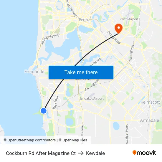 Cockburn Rd After Magazine Ct to Kewdale map
