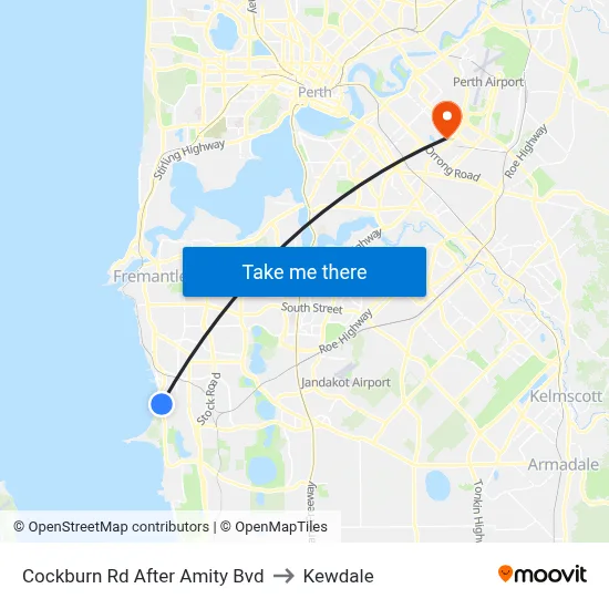 Cockburn Rd After Amity Bvd to Kewdale map