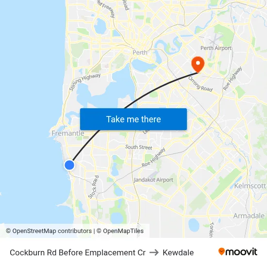 Cockburn Rd Before Emplacement Cr to Kewdale map