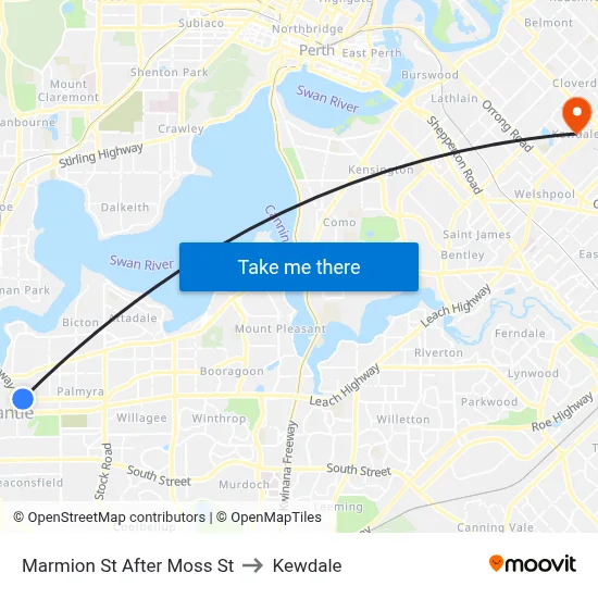 Marmion St After Moss St to Kewdale map