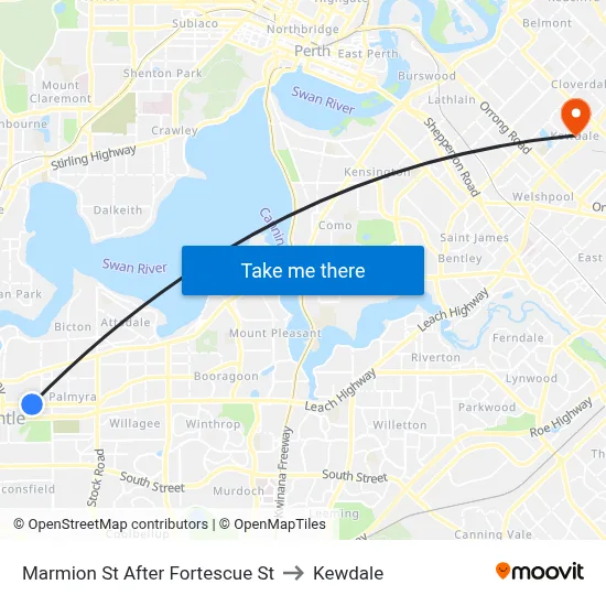 Marmion St After Fortescue St to Kewdale map