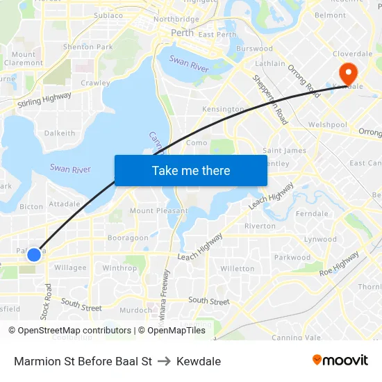 Marmion St Before Baal St to Kewdale map