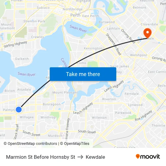 Marmion St Before Hornsby St to Kewdale map