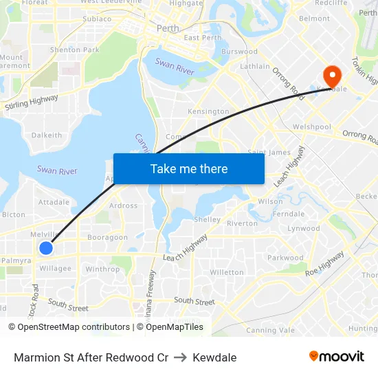 Marmion St After Redwood Cr to Kewdale map