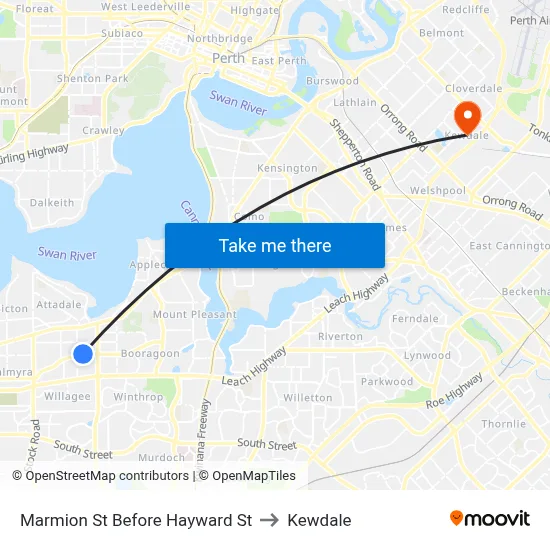 Marmion St Before Hayward St to Kewdale map