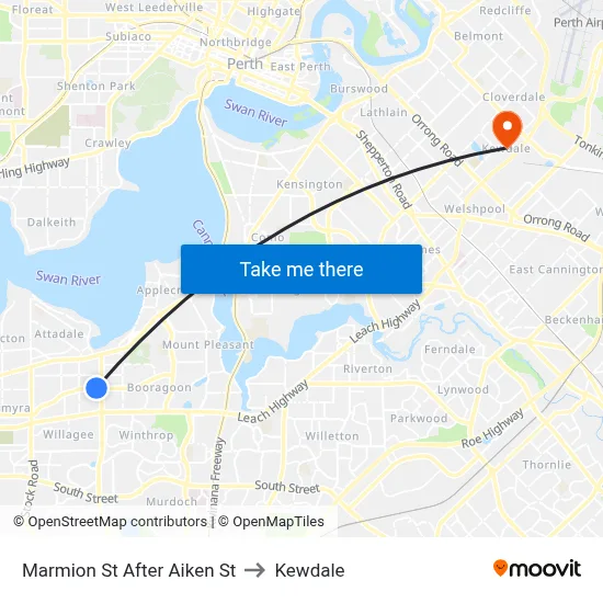 Marmion St After Aiken St to Kewdale map