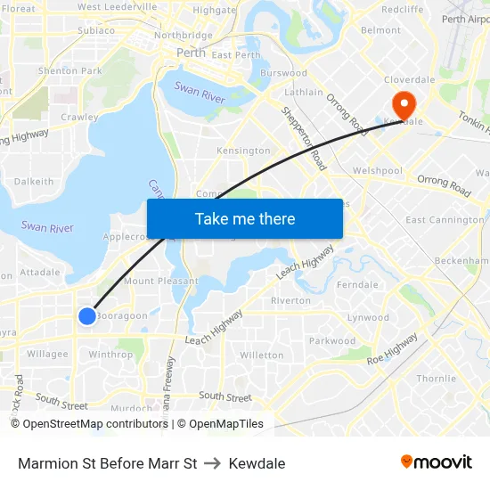 Marmion St Before Marr St to Kewdale map