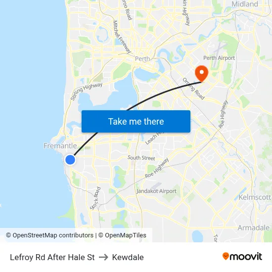 Lefroy Rd After Hale St to Kewdale map