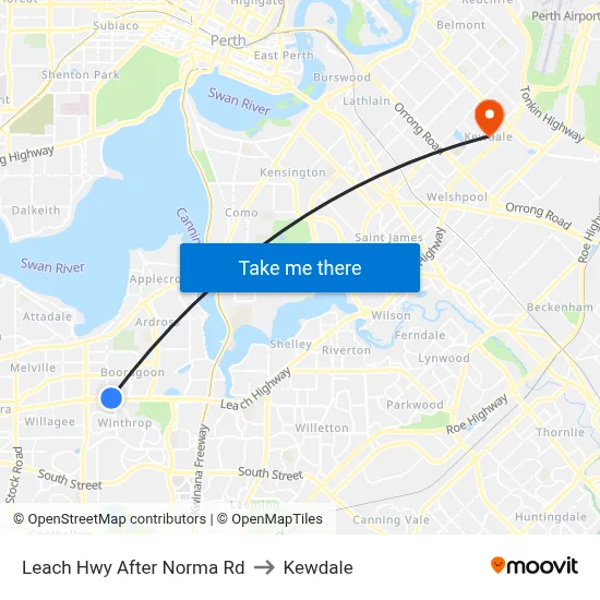 Leach Hwy After Norma Rd to Kewdale map