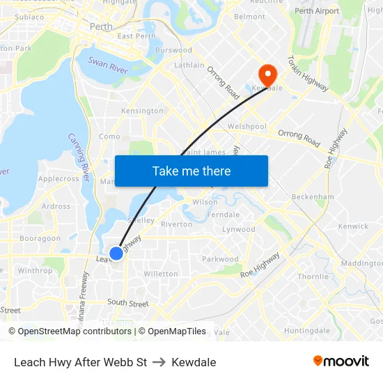 Leach Hwy After Webb St to Kewdale map