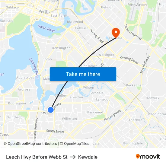 Leach Hwy Before Webb St to Kewdale map