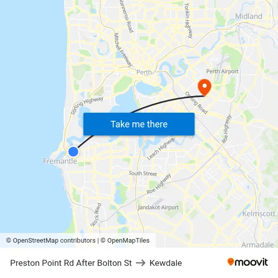 Preston Point Rd After Bolton St to Kewdale map