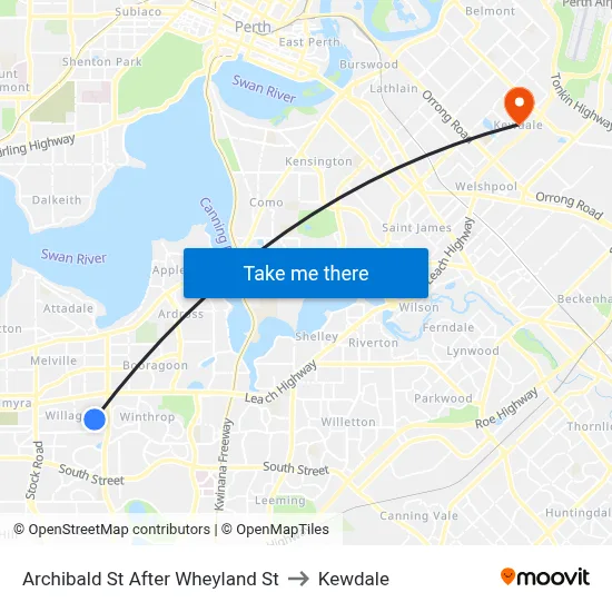 Archibald St After Wheyland St to Kewdale map