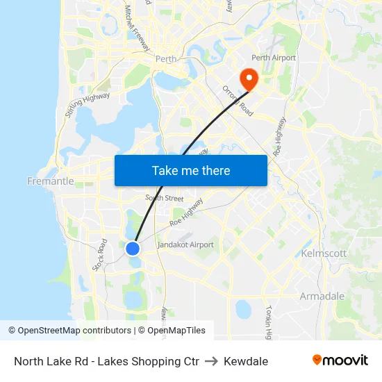 North Lake Rd - Lakes Shopping Ctr to Kewdale map