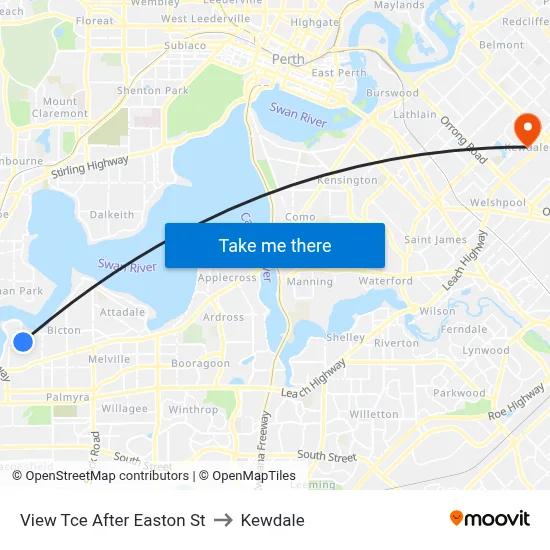 View Tce After Easton St to Kewdale map