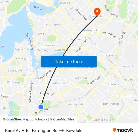 Karel Av After Farrington Rd to Kewdale map