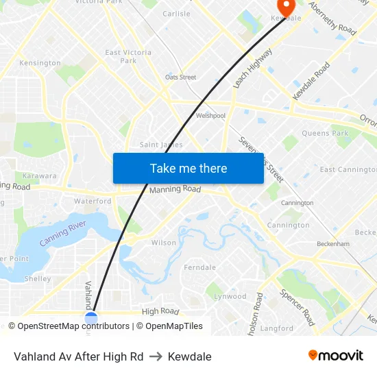 Vahland Av After High Rd to Kewdale map