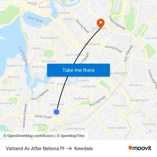 Vahland Av After Bellona Pl to Kewdale map