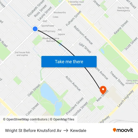 Wright St Before Knutsford Av to Kewdale map