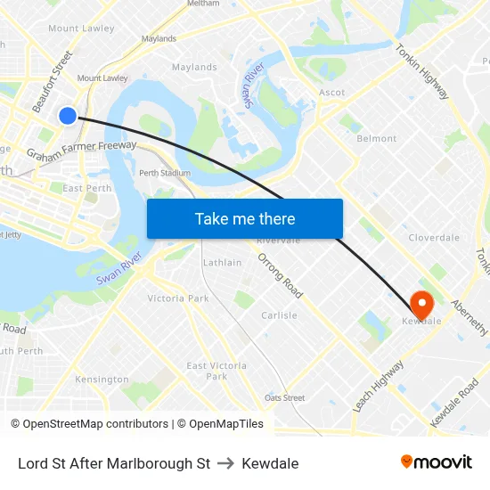 Lord St After Marlborough St to Kewdale map