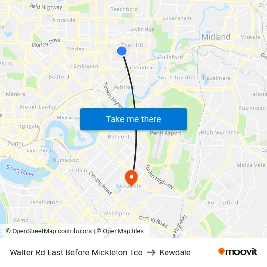 Walter Rd East Before Mickleton Tce to Kewdale map