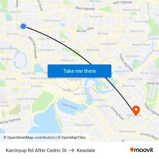 Karrinyup Rd After Cedric St to Kewdale map