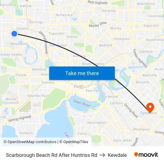 Scarborough Beach Rd After Huntriss Rd to Kewdale map