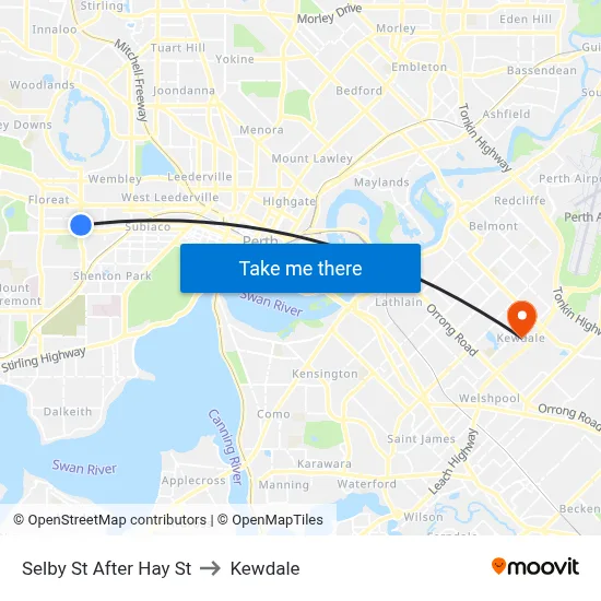 Selby St After Hay St to Kewdale map