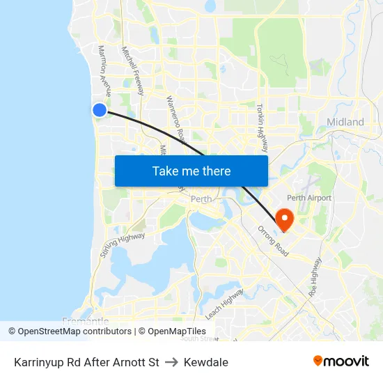 Karrinyup Rd After Arnott St to Kewdale map