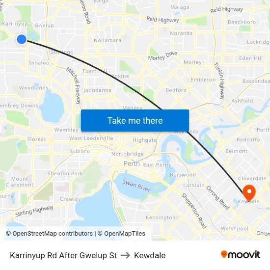 Karrinyup Rd After Gwelup St to Kewdale map