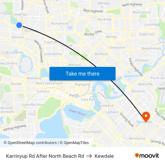 Karrinyup Rd After North Beach Rd to Kewdale map