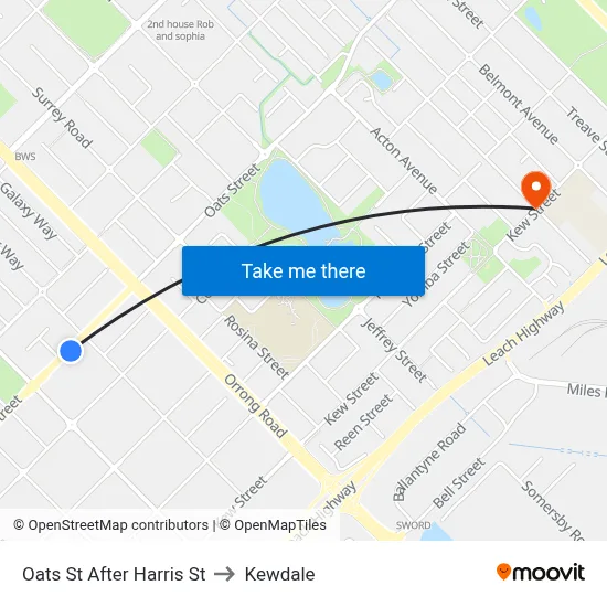 Oats St After Harris St to Kewdale map