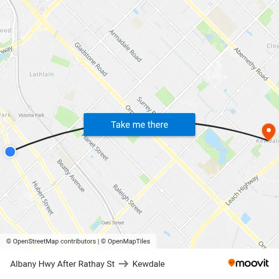 Albany Hwy After Rathay St to Kewdale map