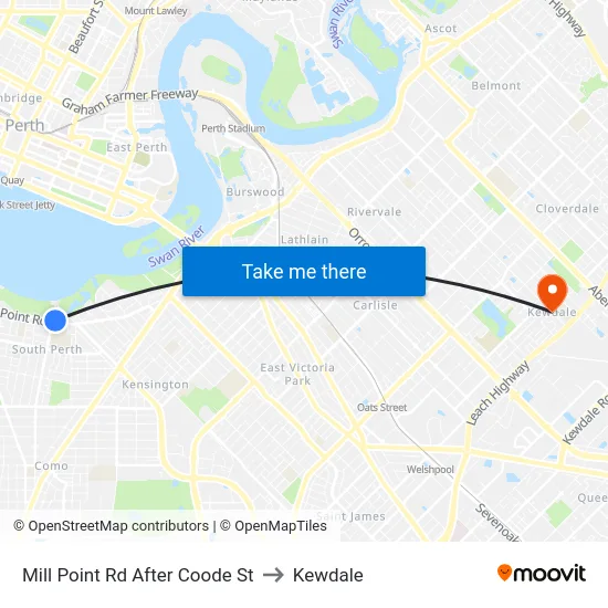 Mill Point Rd After Coode St to Kewdale map