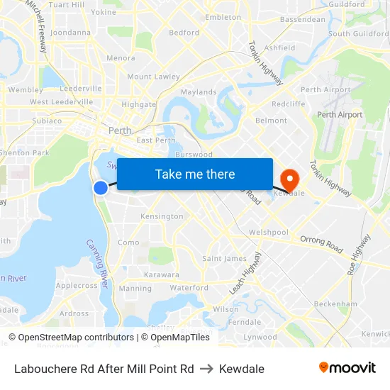 Labouchere Rd After Mill Point Rd to Kewdale map