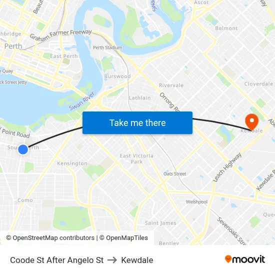 Coode St After Angelo St to Kewdale map
